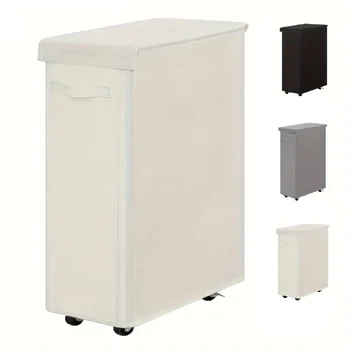 Wäschekorb mit Rädern und Deckel, geschlossener Wäschekorb, geeignet für Schlafzimmer, Badewannen, Wäscherei
