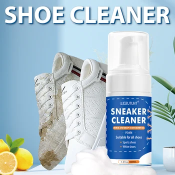 100 ml weißer Schuhreiniger, kein Waschen, Trockenreinigungsschaum, Dekontamination für Wildleder, Schaffell