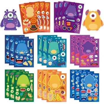 Kleine Monster Puzzle Aufkleber machen ein Gesicht Cartoon Spielzeug für DIY Telefon Laptop Gepäck Skateboard