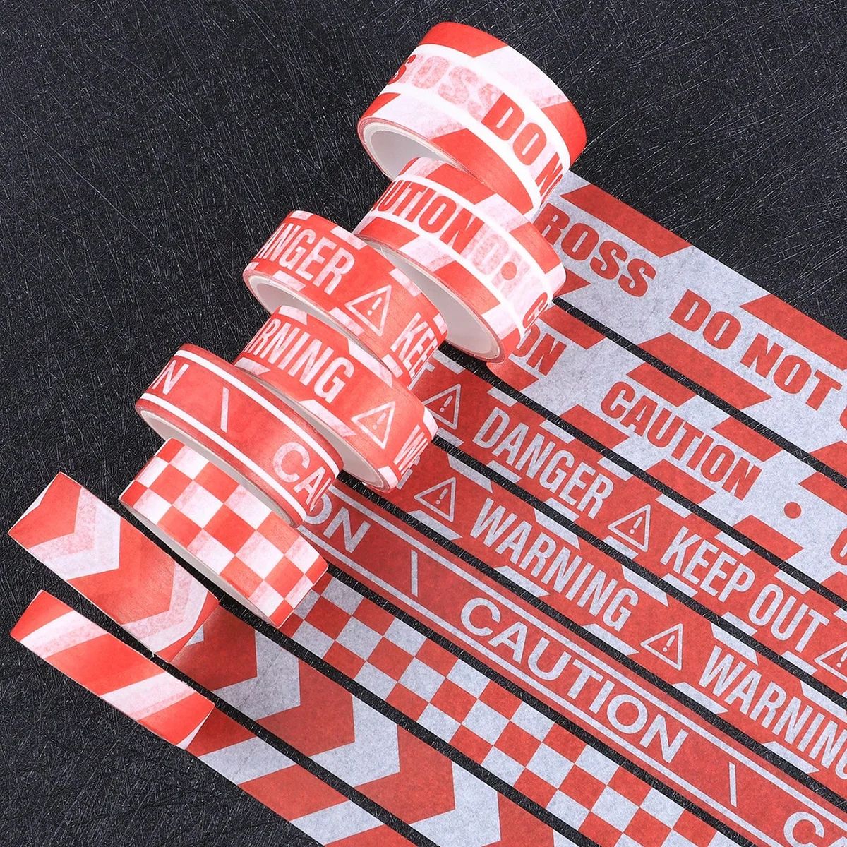 16 Rollen Vorsicht-Warn-Washi-Tape mit Sicherheitsmuster – Bild 3