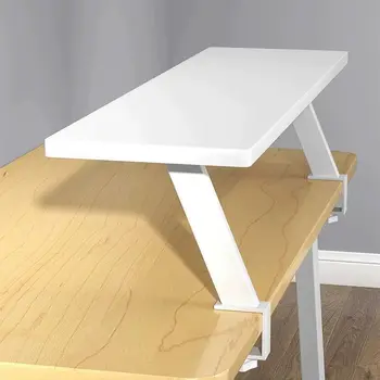 Vielseitiger Schreibtisch-Organizer mit U-Klemme aus Metall - robustes Aufbewahrungsregal aus Holz für Büro