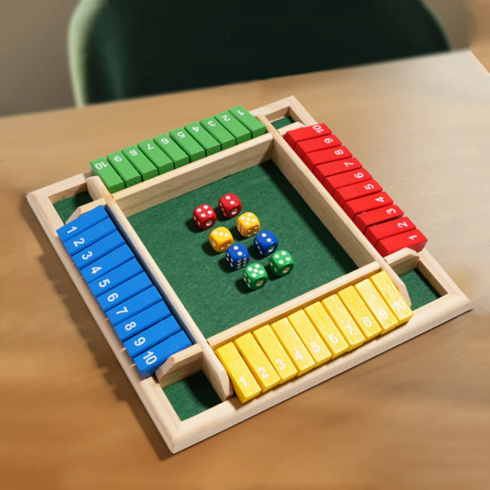 Arithmetik-Würfel, Brettspiel, vierseitig, Flip-Kartenspiele