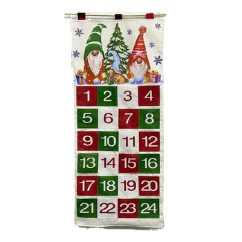Weihnachts-Adventskalender aus Stoff, Weihnachts-Countdown-Kalender mit Taschen,