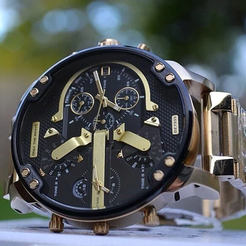 Personalisierte Herrenuhr mit großem Zifferblatt, trendig