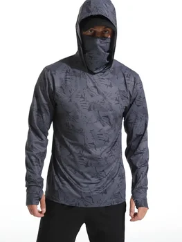 Angeln Shirt Mit Kapuze Männer Angeln Kleidung Outdoor Sommer Maske Hoodie Sonne Uv-schutz Leistung Jersey