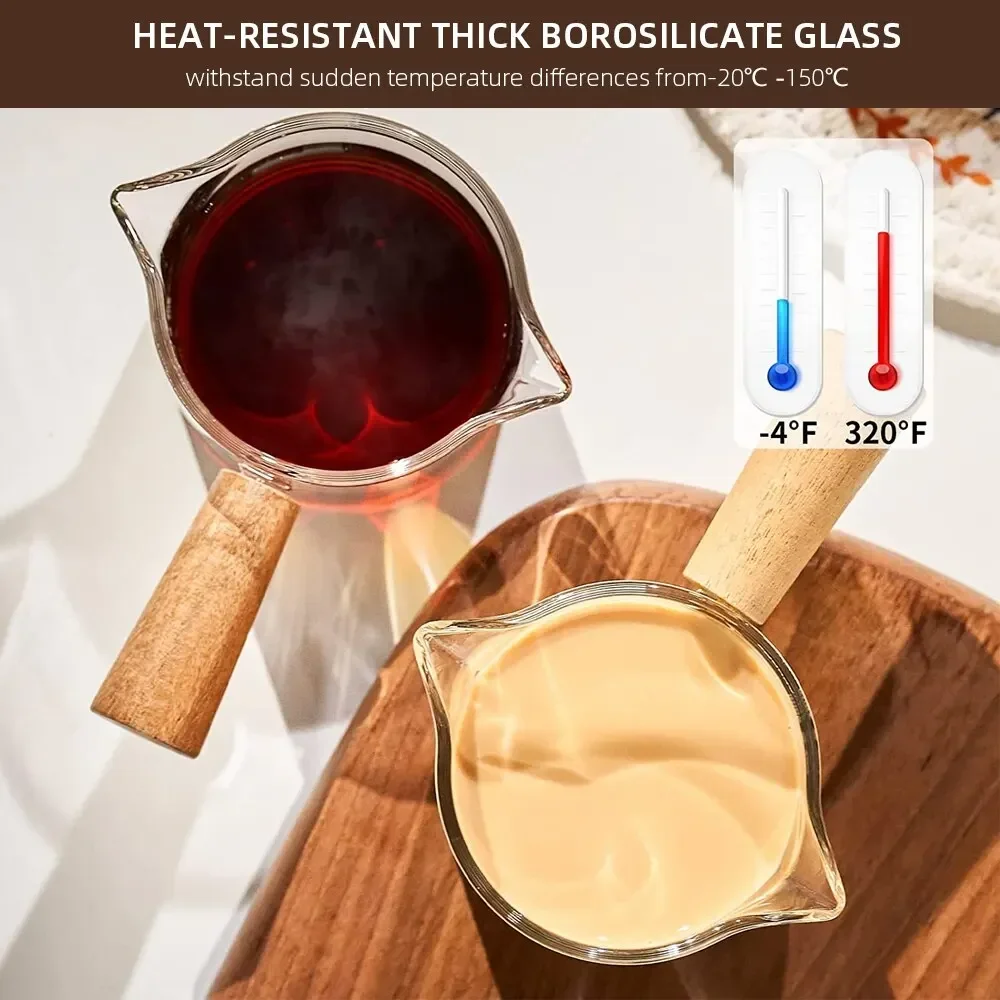 Glas Messbecher Mit Holzgriff 1pc Glas Espresso Messbecher – Bild 6