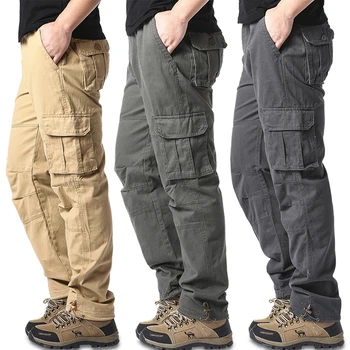 Große Tasche Lose Overalls männer Outdoor Sport Jogging Taktische Hosen Elastische Taille Reine Baumwolle