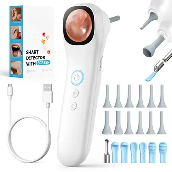 5-in-1-Smart-Detektor mit Bildschirm, 1080P HD-Ohrkamera, inklusive Ohrstöpsel-Set und sechs Ersatzspitzen, 12