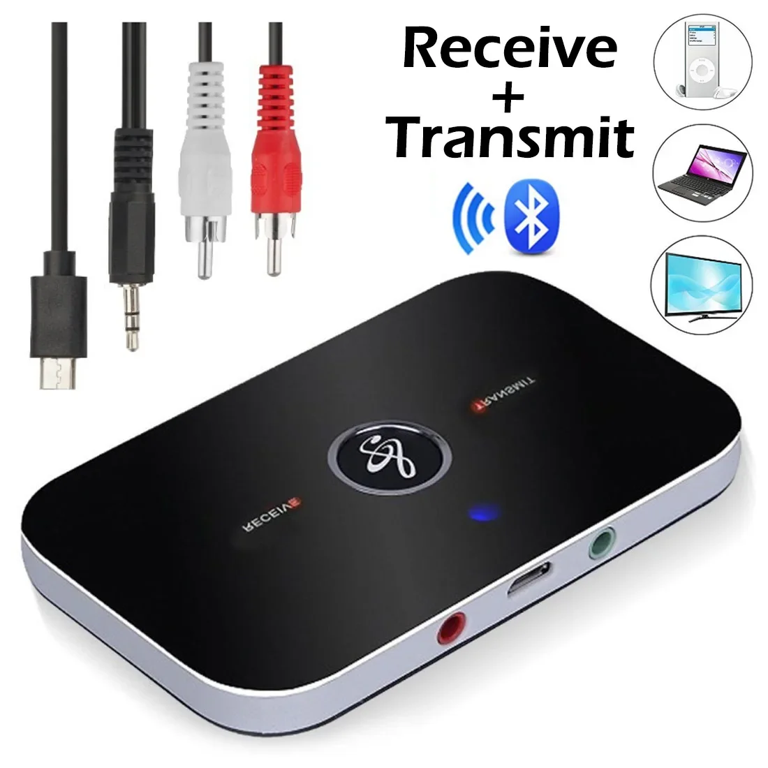 Bluetooth 5,0 Audio Sender Empfänger RCA 3,5mm AUX Jack USB