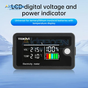 DC 12V 24V 36V 48V 72V Batteriekapazitätsspannungsmesser mit Alarm, Batteriekapazitätsanzeige