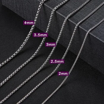 Skyrim Mode lange Box Kette Halskette Edelstahl Basic Punk 2-7mm dicke Ketten Schmuck Geschenk für Männer