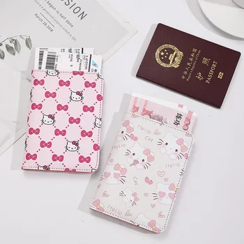 Hello Kitty Reisepasshülle für Damen, PU-Leder, multifunktional, für Kreditkarten, Geldbörse, Reisepasshülle
