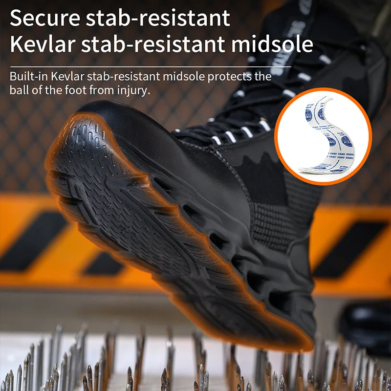 Männer Arbeitssicherheitsschuhe High Top Stahlkappe – Bild 3