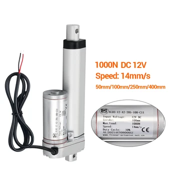 1000n DC 12V Linear antrieb drücken 150 kg 1000n 50mm 200mm 250mm 300mm 350mm mm mm Hub Linear antrieb