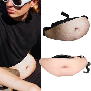 Lustige Pop Dad Bod Geld Gürtel Tasche Männer Reisetaschen Fleisch Farbe Kreative Fanny Pack Bier Fett Bauch