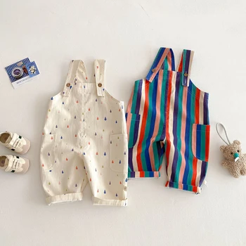 Unisex Frühjahr Neue Kinder Kleidung Mode Overalls Polka Dot Overalls Gestreiften Overalls Kinder Spielen