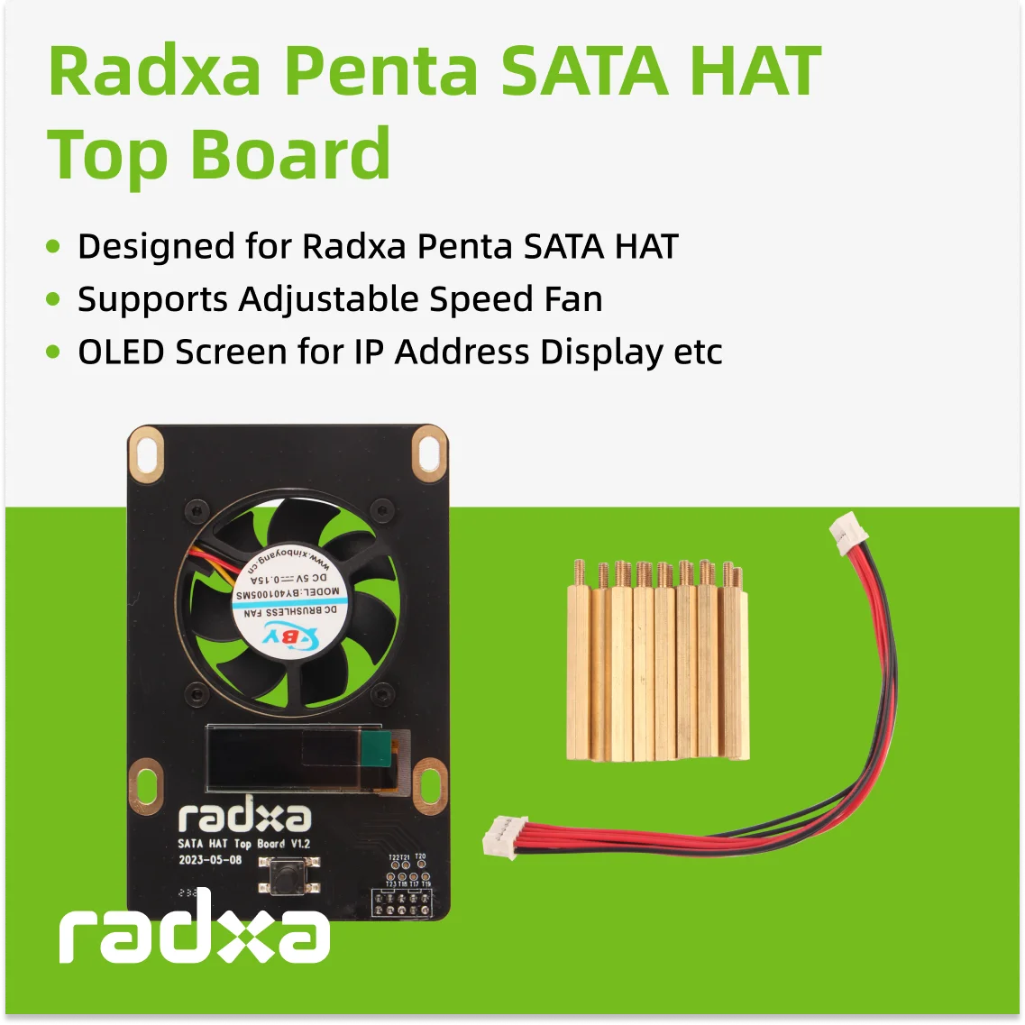 Radxa Penta SATA HAT Top Board, konzipiert für Radxa Penta