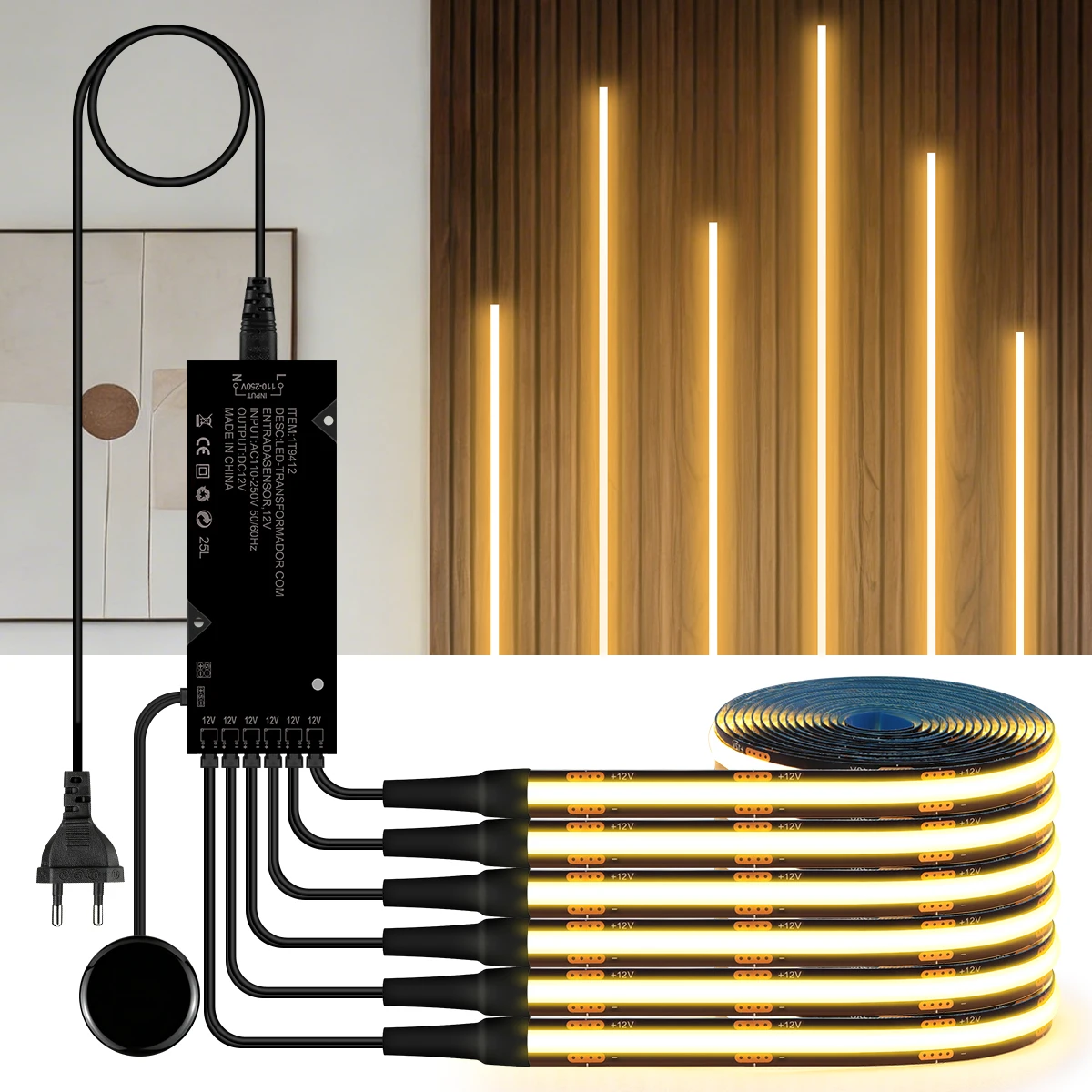 Touch Dimmbare Schwarz PCB LED Streifen Licht COB Band Für