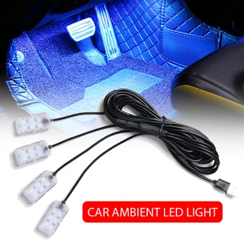 LED Auto Innen Umgebungs Fuß Streifen Licht Kit Zubehör Hintergrundbeleuchtung Auto Innen Umgebungs Lampen