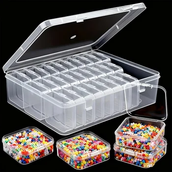 Set (30 kleine Boxen + 1 große Box) Bastelaufbewahrungsbox und Organizer, Transparente (31 Stück)