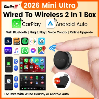 Mini Ultra 3 CarlinKit 5.0 Wireless-Adapter, kabelloses CarPlay, Android Auto für OEM-Auto, Plug & Play, WiFi