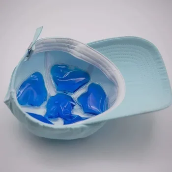 Blauer PVC-Gel-Eisbeutel - verstellbares Kühlpad für Helme und Hüte | Wiederverwendbares tragbares