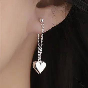 Versilberte Ohrringe für Frauen, Herzkette, Ohrring, Schmuck, verhindert Allergien, Party-Accessoires