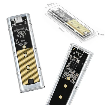 M.2 NGFF/NVME zu USB3.0 Mobiles Festplattengehäuse SATA SSD Typ-C 5 Gbit/s Gehäuseadapter