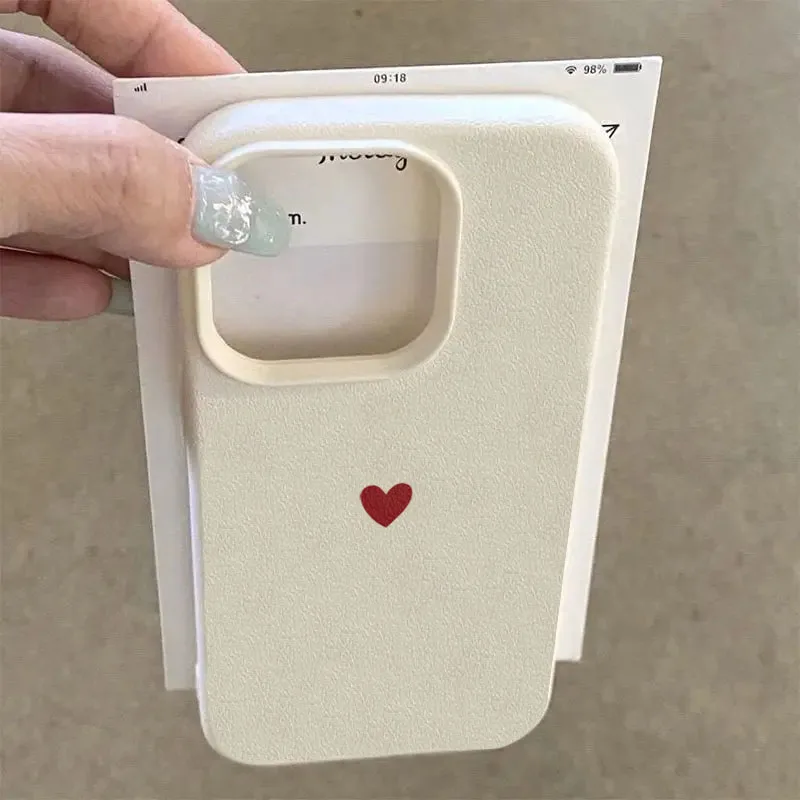 Einfache rote Liebesherz-weiche TPU-Telefonhülle für iPhone – Bild 4
