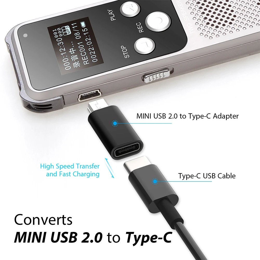 Typ C auf Mini-USB-Adapter, Schnelllade-Datenübertragung – Bild 3
