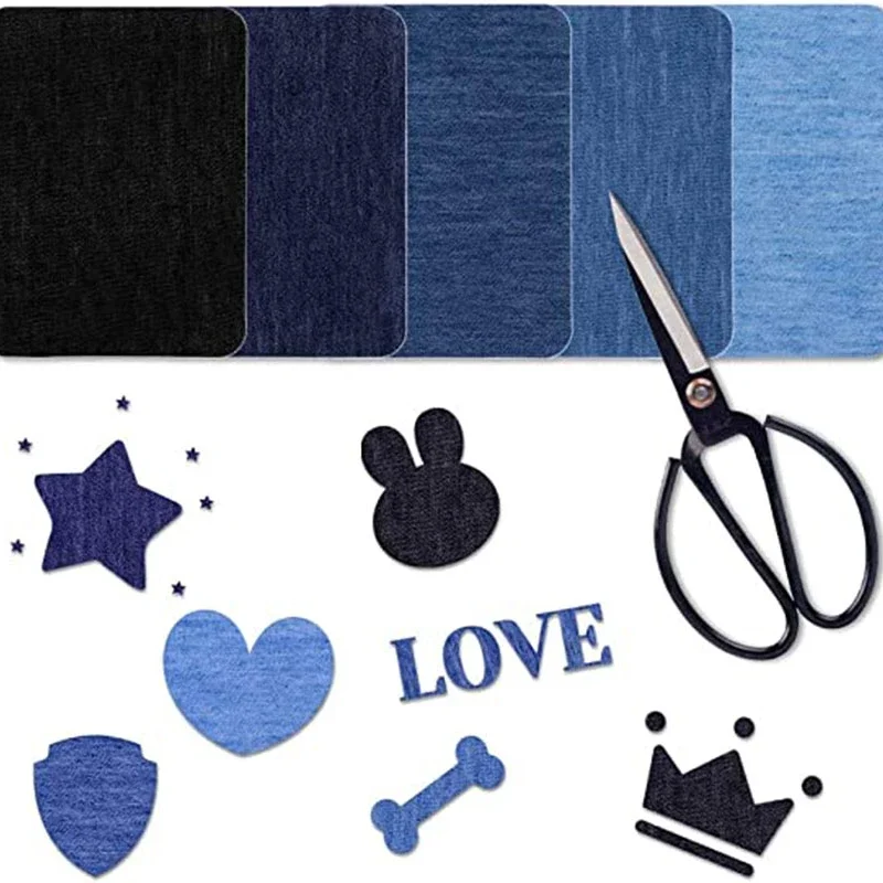 5 Stücke Qualität Denim Patch Eisen auf Jean Patches – Bild 2