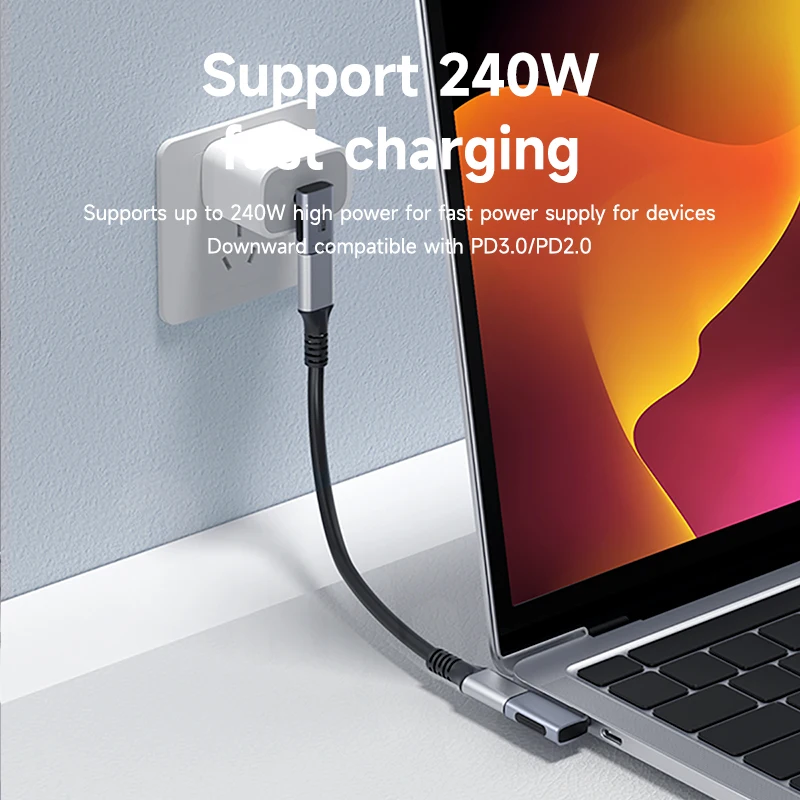 USB4 Winkeladapter USB-C 90 Grad, 240 W, 40 Gbit/s, 8K – Bild 3