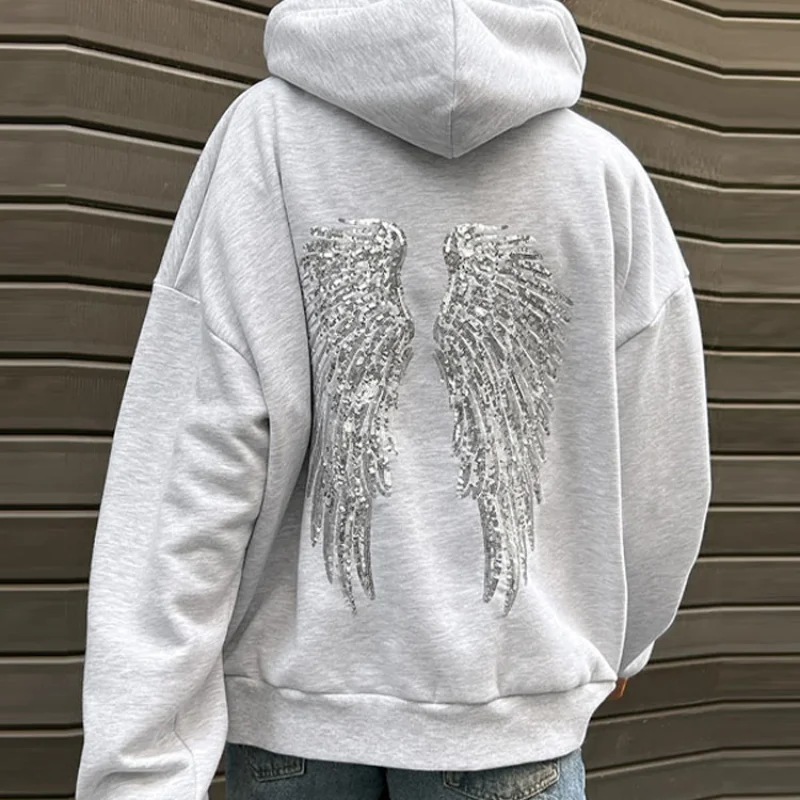 Damen-Pullover mit glänzenden Pailletten, Engelsflügel