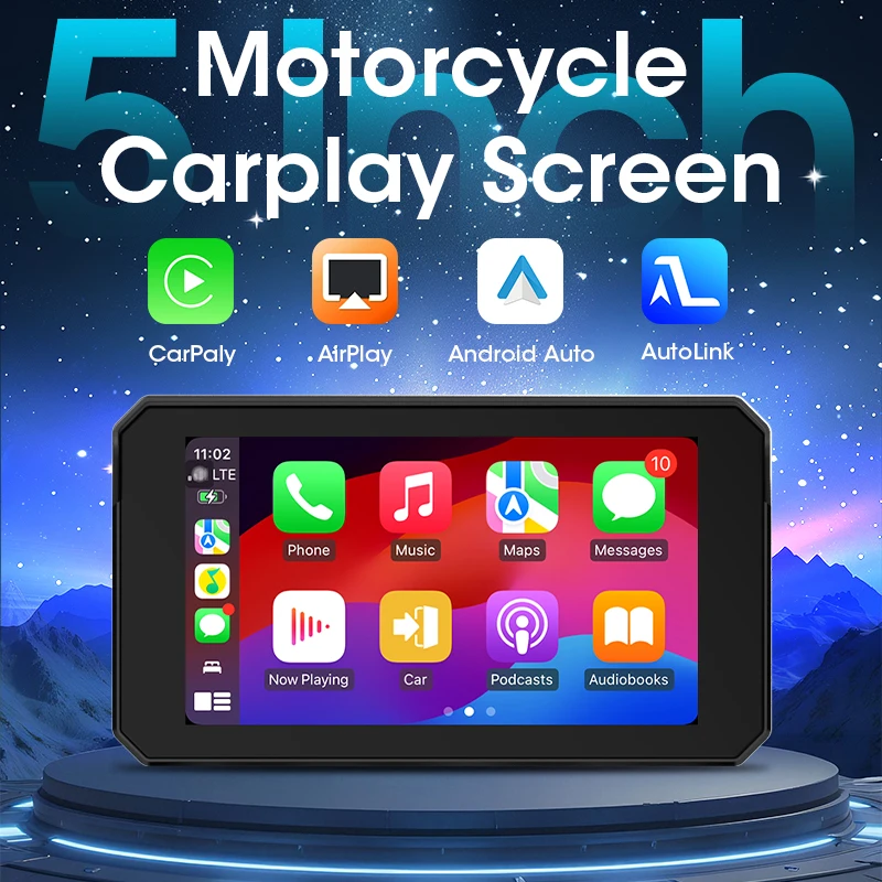 Jansite Dual Bluetooth Motorrad Carplay Bildschirm Navigation – Bild 2