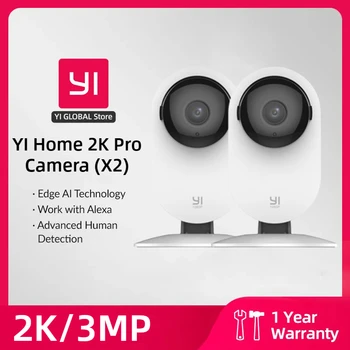 YI Pro 2K Wifi-Heimkamera, 2/4-teiliges Kit, 3 MP, mit Nachtsicht, IP-Sicherheitsschutz, KI-betriebene