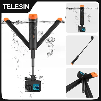 TELESIN Unterwasser Auftrieb bar Tauchen Ausziehbare Selfie Stick Stativ Für Gopro Insta360 DJI OSMO Action