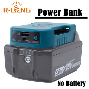 Power Bank für Makita 18V Akku BL1840 BL1850 BL1860 Ladegerät mit USB mit Typ-C Halter Adapter Schnellladung