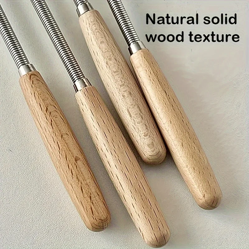 Edelstahl Mini Schneebesen Holzgriff Schneebesen Ei Mixer – Bild 2
