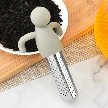 Edelstahl-Tee-Ei, Küchenzubehör, Haushaltsgebrauch, wiederverwendbare Make-up-Pinsel aus Metall, Massage