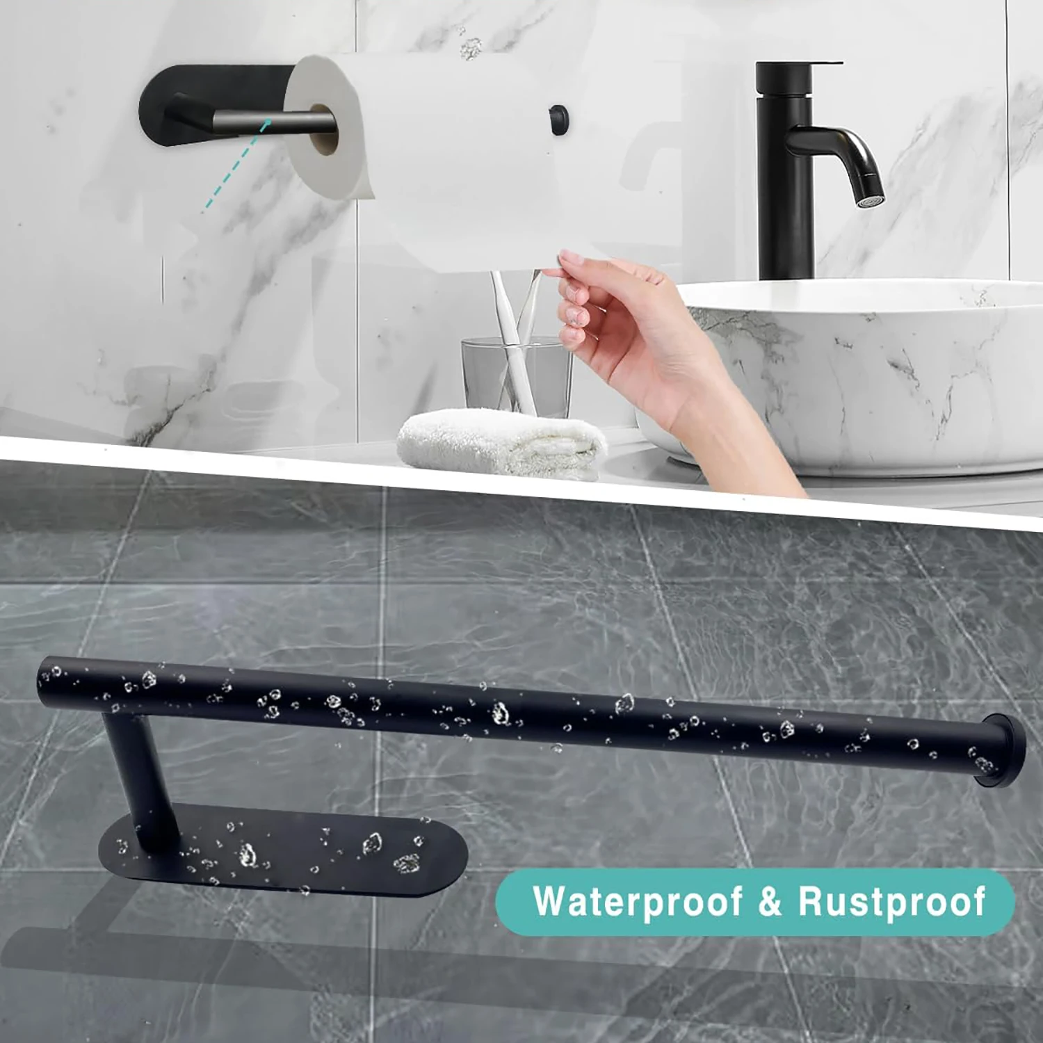 Küche Papier Handtuch Halter Klebstoff Tissue Aufhänger Wc – Bild 6