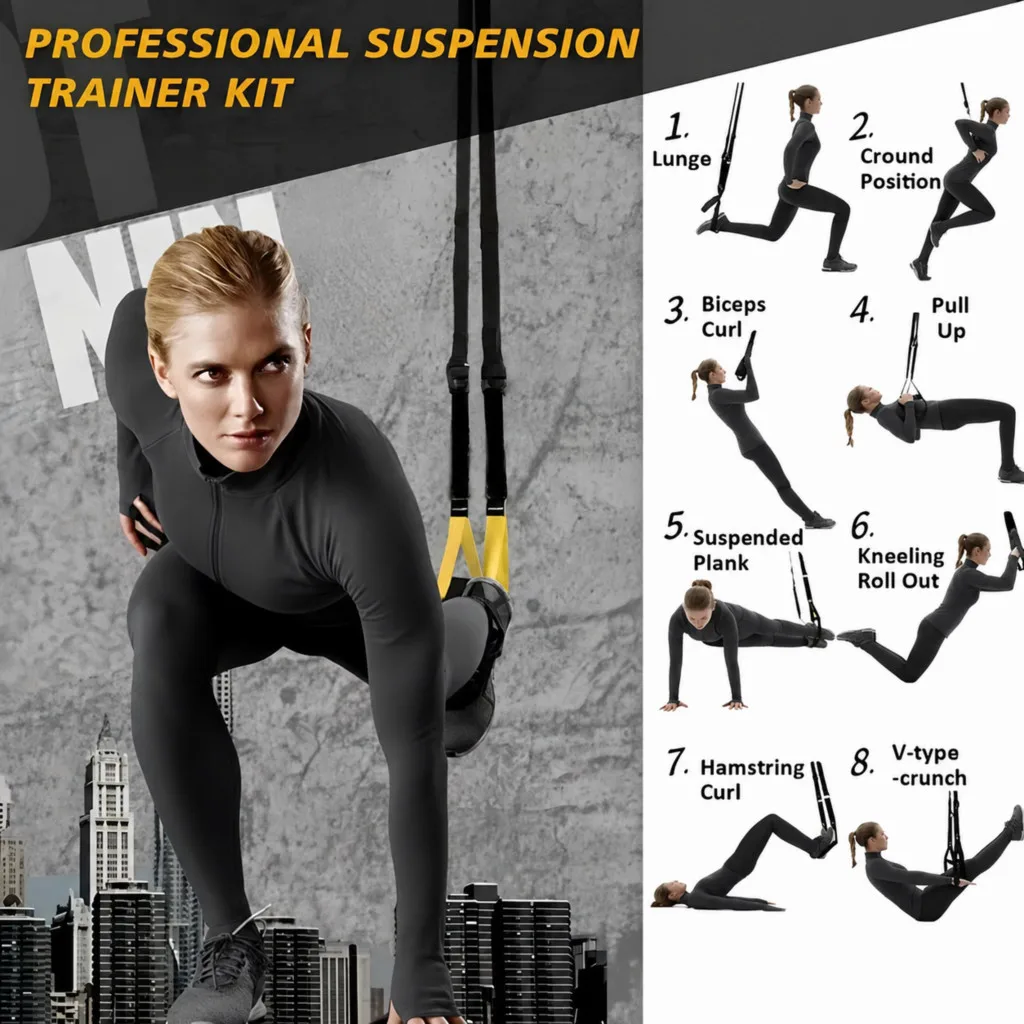Hängender Trainingsgürtel mit Bungee-Aufbewahrungstasche für – Bild 5
