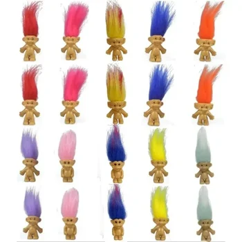 Beutel Mini-Trolle Puppen Anime Actionfiguren Bunte Haare Familienmitglieder Modell Sammlung (10 Stück)