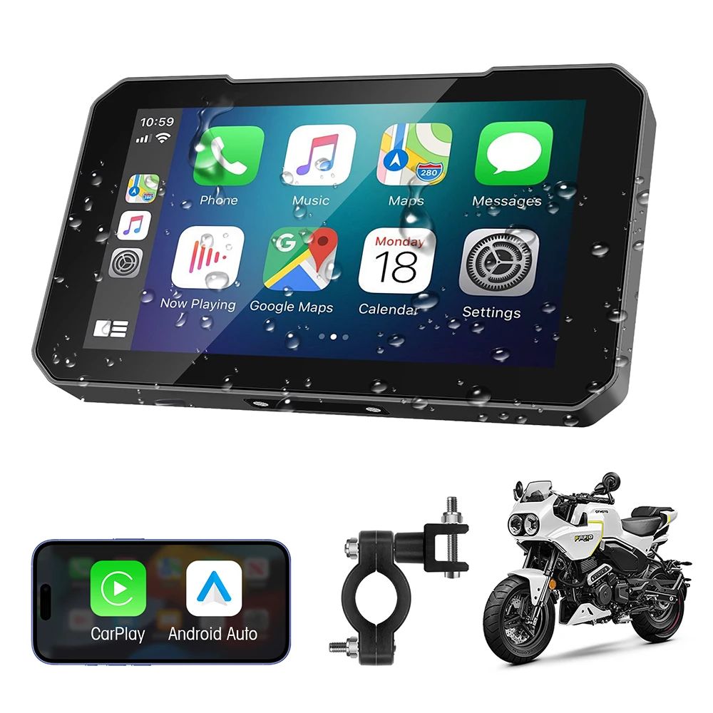 5 Zoll Tragbarer Motorrad-GPS-Navigator mit Drahtlosem – Bild 6