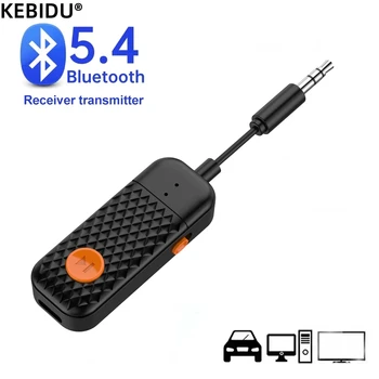 Bluetooth 5,4 Audio Sender Empfänger 3,5 MM AUX Hifi Stereo Musik Wireless Adapter Mit Mikrofon Für Auto