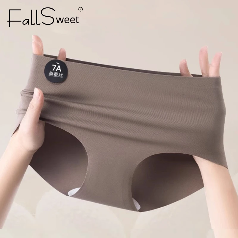 Falllsweet 4 Teile/satz Nahtlose Seiden Slips Für Frauen – Bild 3