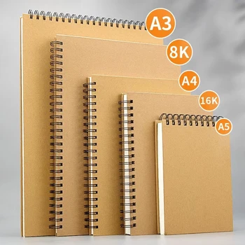 A3/A4/A5/8k/16k Skizzenbuch, dickes Papier, 160 g/m2, Notizbuch zum Malen, DIY, kreative Praxis, Zeichnen