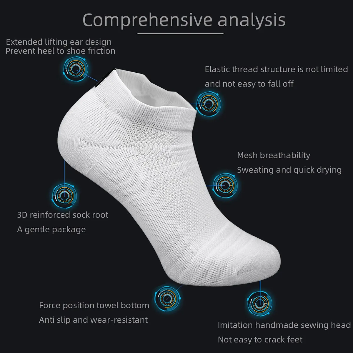 3 Paar Sportsocken für Herren und Damen, kurze Laufsocken – Bild 2