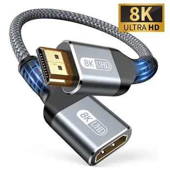 HDMI 2.1 8K Stecker auf Buchse Kabel HDMI Verlängerung geflochtenes Kabel 8K@60Hz 4K@240Hz Extender Adapter