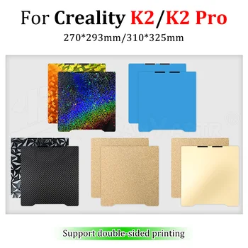 Strukturierte und glatte PEI-Bauplatte mit magnetischer Federstahlbasis für Creality K2 Pro