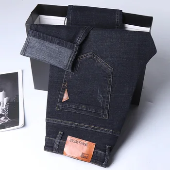 Männer Mode Gerade Jeans Männer 2025, Neue Stretch Slim Fit Hosen Bequeme Weiche Business Denim Hosen